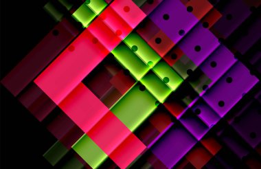 Siyah arka plan üzerinde renkli oklar