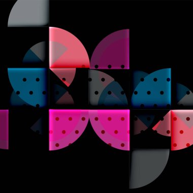 Siyah arka plan üzerine daire öğeleri