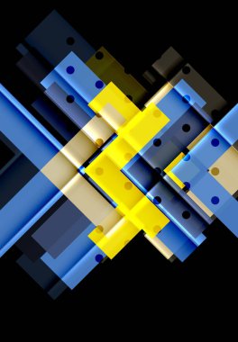 Siyah arka plan üzerinde renkli oklar