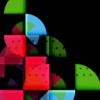 Siyah arka plan üzerine daire öğeleri