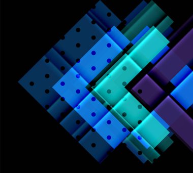 Siyah arka plan üzerinde renkli oklar