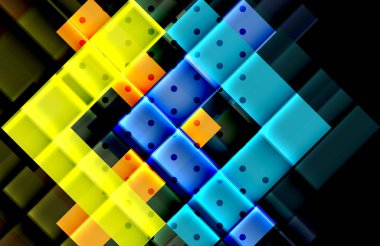 Siyah arka plan üzerinde renkli oklar