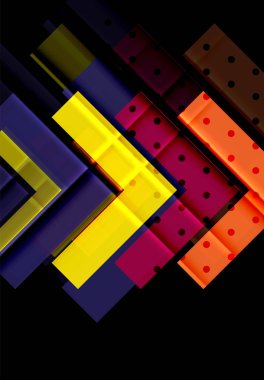 Siyah arka plan üzerinde renkli oklar