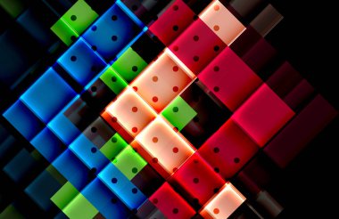 Siyah arka plan üzerinde renkli oklar