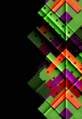 Siyah arka plan üzerinde renkli oklar