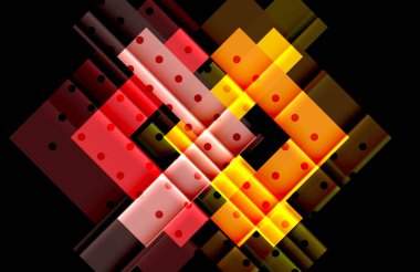 Renkli üçgenler ve oklar koyu arka plan üzerinde