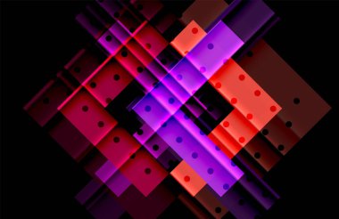 Renkli üçgenler ve oklar koyu arka plan üzerinde