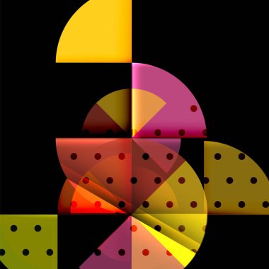 Siyah arka plan üzerine daire öğeleri