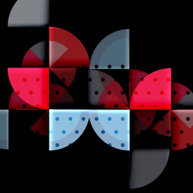 Siyah arka plan üzerine daire öğeleri