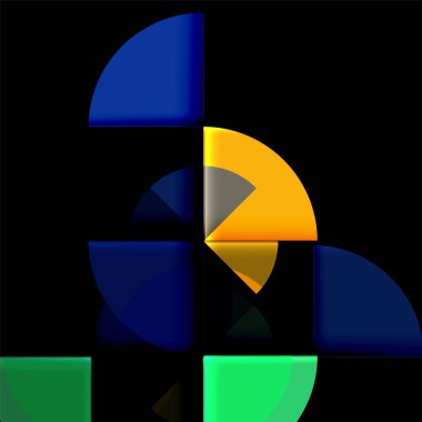 Siyah arka plan üzerine daire öğeleri