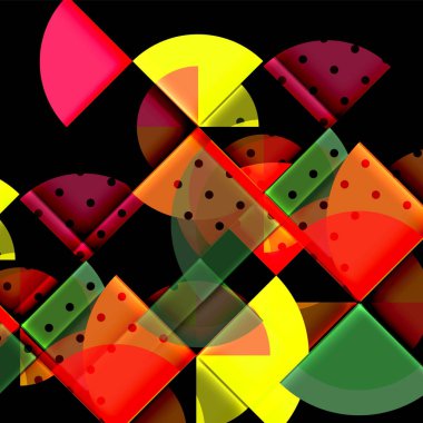 Siyah arka plan üzerine daire öğeleri