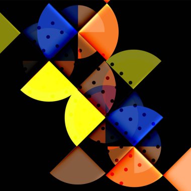 Siyah arka plan üzerine daire öğeleri