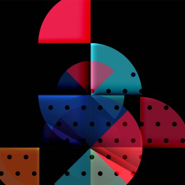 Siyah arka plan üzerine daire öğeleri