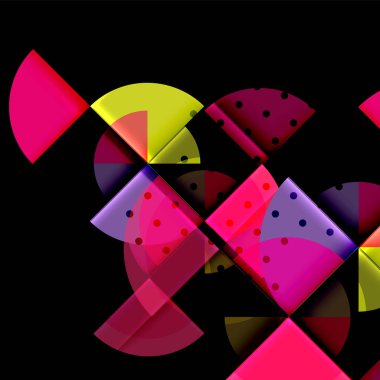 Siyah arka plan üzerine daire öğeleri