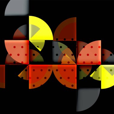 Siyah arka plan üzerine daire öğeleri