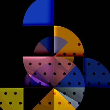 Siyah arka plan üzerine daire öğeleri