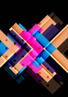 Siyah arka plan üzerinde renkli oklar