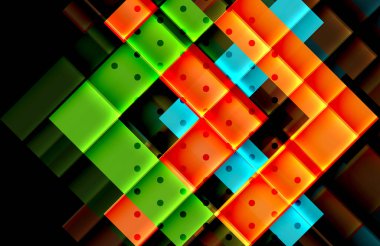 Siyah arka plan üzerinde renkli oklar