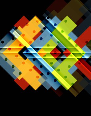 Siyah arka plan üzerinde renkli oklar