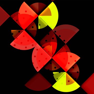 Siyah arka plan üzerine daire öğeleri