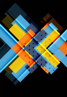 Siyah arka plan üzerinde renkli oklar