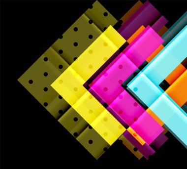 Siyah arka plan üzerinde renkli oklar