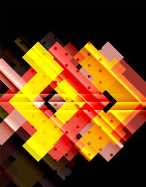 Siyah arka plan üzerinde renkli oklar