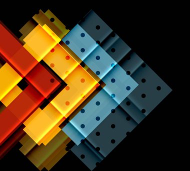 Siyah arka plan üzerinde renkli oklar