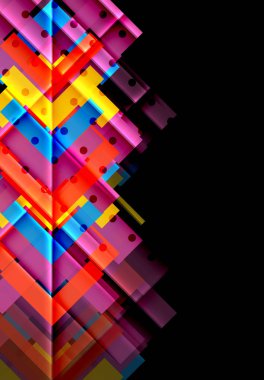 Siyah arka plan üzerinde renkli oklar