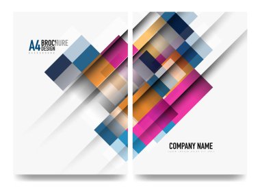 Kare iş a4 broşür kapak tasarımı, el ilanı, yıllık rapor