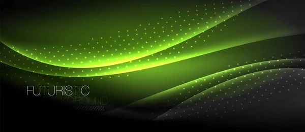 Couleur brillante lisse élégante vague néon — Image vectorielle