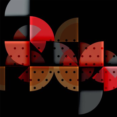 Siyah arka plan üzerine daire öğeleri