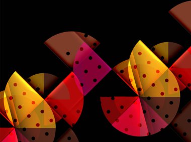 Siyah arka plan üzerine daire öğeleri