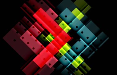 Siyah arka plan üzerinde renkli oklar