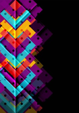 Siyah arka plan üzerinde renkli oklar