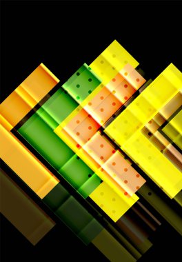 Siyah arka plan üzerinde renkli oklar