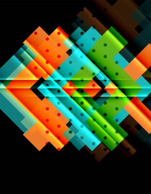 Siyah arka plan üzerinde renkli oklar