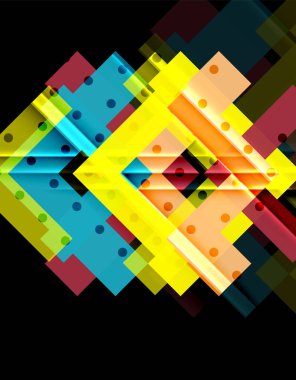 Siyah arka plan üzerinde renkli oklar