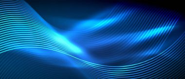 Soyut dalga koyu, parlak hareket üzerinde parlayan