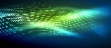 Soyut dalga koyu, parlak hareket üzerinde parlayan