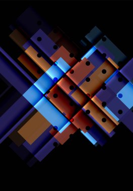 Renkli üçgenler ve oklar koyu arka plan üzerinde