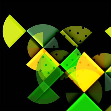 Siyah arka plan üzerine daire öğeleri