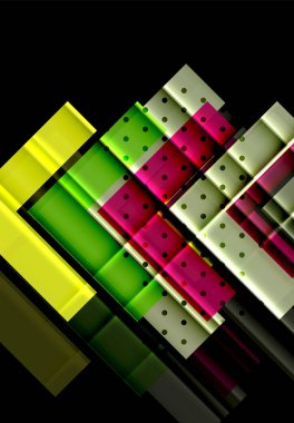 Siyah arka plan üzerinde renkli oklar