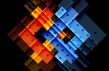 Siyah arka plan üzerinde renkli oklar