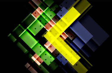 Siyah arka plan üzerinde renkli oklar