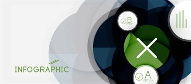 Kağıt geometrik daire afiş şablon