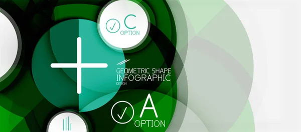 Papper geometrisk cirkel banner mall — Stock vektor