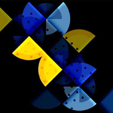 Siyah arka plan üzerine daire öğeleri