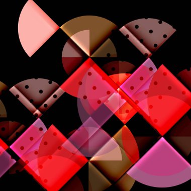 Siyah arka plan üzerine daire öğeleri