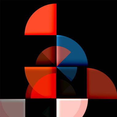 Siyah arka plan üzerine daire öğeleri